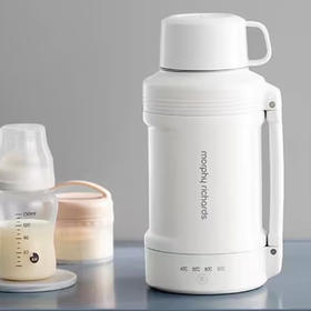 摩飞电器 电热水壶便携式烧水壶旅行热水壶不锈钢保温瓶1L大容量 MR6061 椰奶白