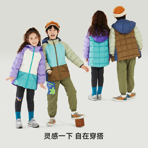 森林棠2023冬季找娃儿童蓬松拼色羽绒服61534268 商品图3