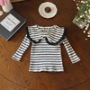【翻领设计，可爱与时尚！】ins春秋款婴幼儿童女宝宝条纹翻领大蝴蝶结长袖哈衣半身裙两件套 商品缩略图6