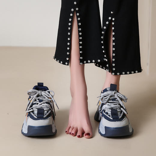 「三款配色！经典潮色」秋季新款厚底老爹鞋女学生休闲鞋韩版运动潮鞋女 商品图3