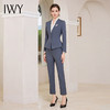 IWY/灰蓝色秋冬职业西服套装女售楼部工装气质西服两件套修身工装CP1858 商品缩略图1