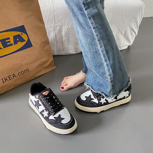 「四款配色」2023网红星星板鞋 女个性小众学生休闲鞋ins潮休闲运动小白鞋 商品图2