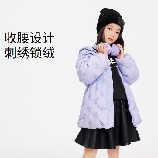 【御寒-5~5℃】女童中长款羽绒服冬外套安奈儿童装EG345198 商品图0