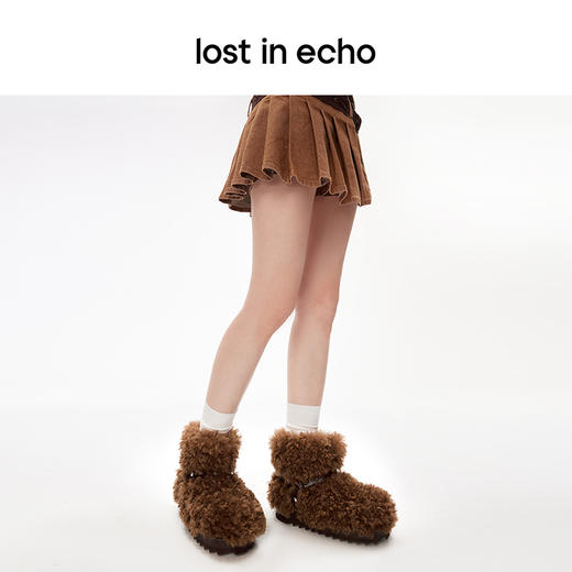 lost in echo秋冬保暖防寒加厚毛毛厚底增高圆头高帮雪地靴子短靴 商品图4
