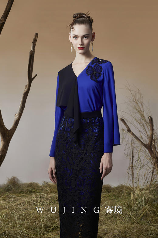 3203061 珠光蓝樱 进口凯特纱上衣 雾境 商品图2