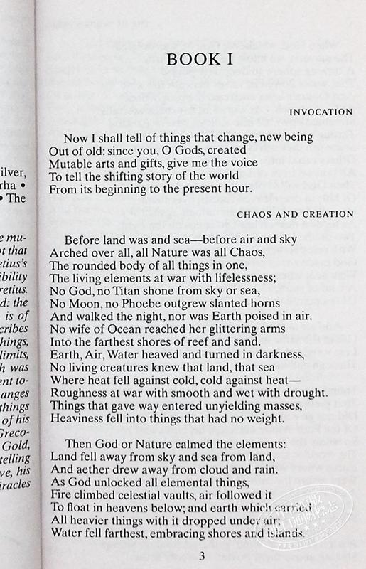 【中商原版】变形记 英文原版小说 The Metamorphoses英文版  Ovid 奥维德代表作品 古希腊罗马神话集 进口英文译本 商品图5