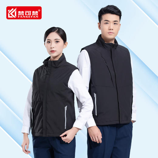 冬季羽绒棉工作服马甲印logo订制背心超市团体活动坎肩加绒马夹 商品图2