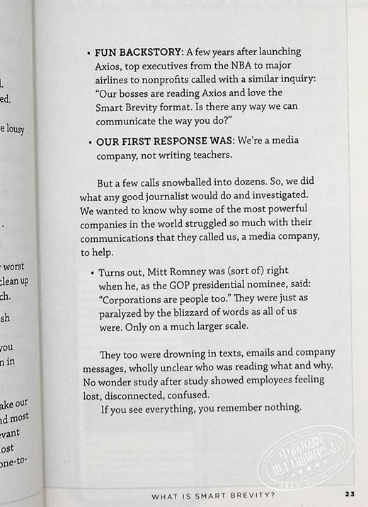 【中商原版】智能简洁 事半功倍的力量 Smart Brevity 英文原版 The Power of Saying More with Less Jim VandeHei 商品图7