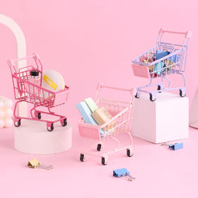 【培养孩子动手能力小玩具】迷你过家家玩具，ins风创意儿童仿真玩具，超市购物车益智模型，收纳小推车