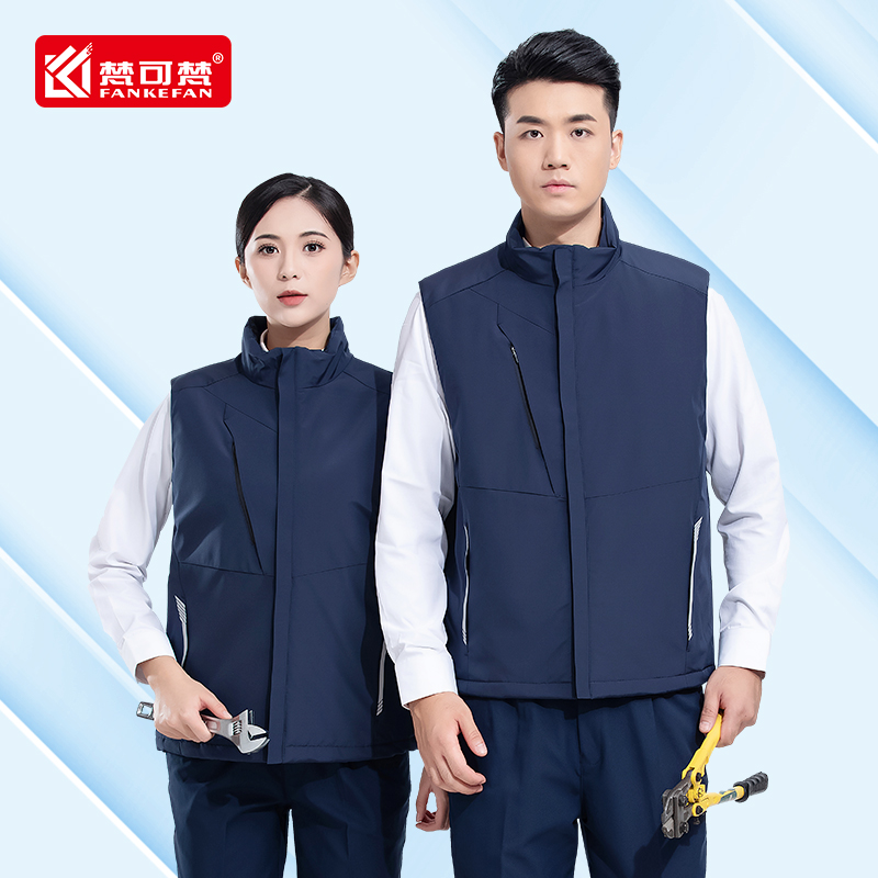 冬季羽绒棉工作服马甲印logo订制背心超市团体活动坎肩加绒马夹
