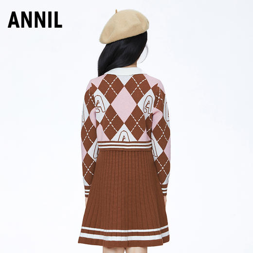 【实体店同款】女童翻领长袖连衣裙2023年冬季新款安奈儿童装AG343772 商品图3