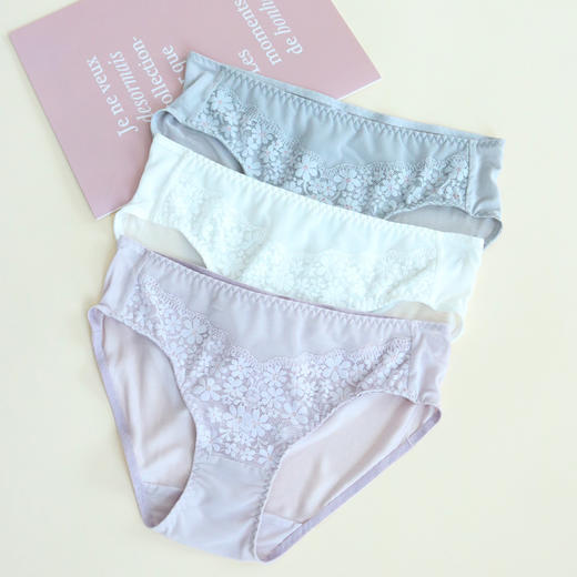 TG-TG01S141夏季女真丝中腰内裤 蕾丝性感纯桑蚕丝三角裤短裤透气舒适 商品图0