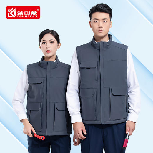 羽绒棉马甲工作服定制冬季团建加绒加厚超市活动志愿者宣传背心 商品图0