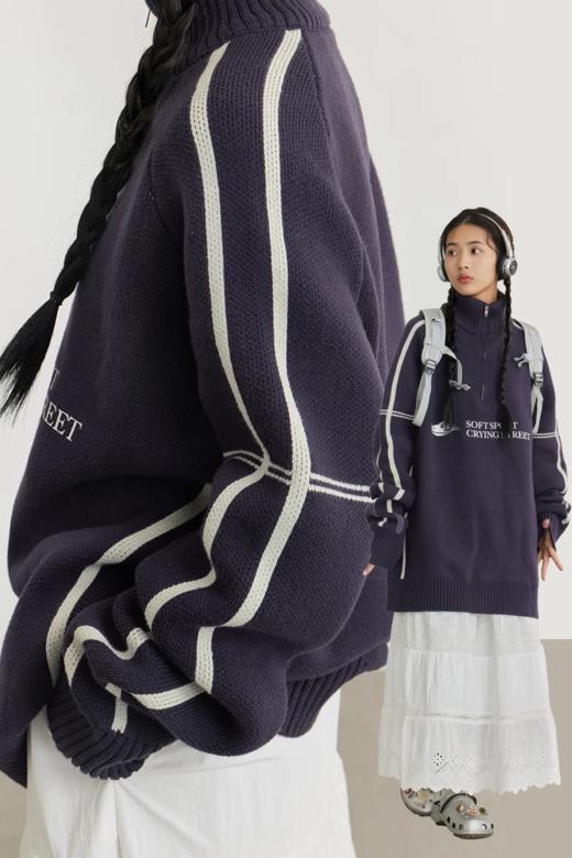 CryingCenter 运动高领polo针织毛衣休闲宽松 哭喊中心 商品图3