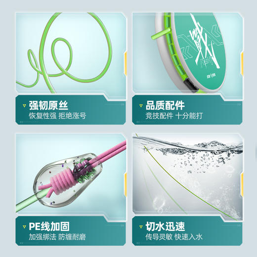 汉鼎战主线线组竞技PE加固线组拉力强劲竞技太空豆合金八字环鱼线 商品图3
