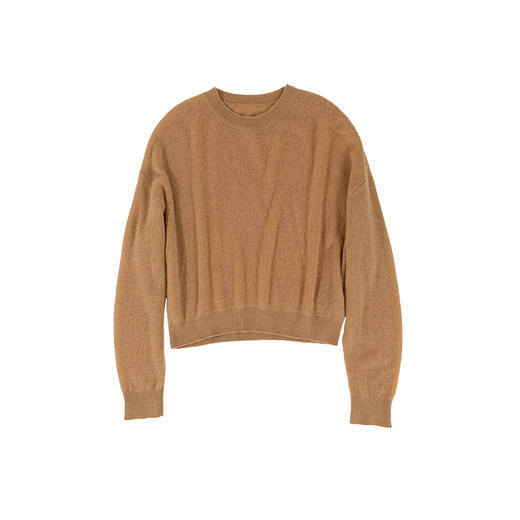 绽放783朵/六色100%山羊绒圆领微透慵懒风长袖套头宽松毛衣针织衫 商品图4