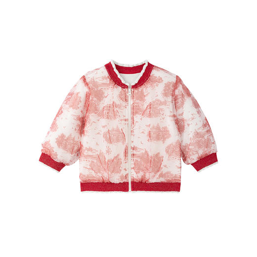 英氏女童外套秋冬款加厚毛织保暖外套夹克外出御寒上装 商品图4