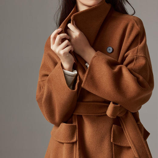 IN AND ON羊毛大翻领双面呢大衣21610 商品图8