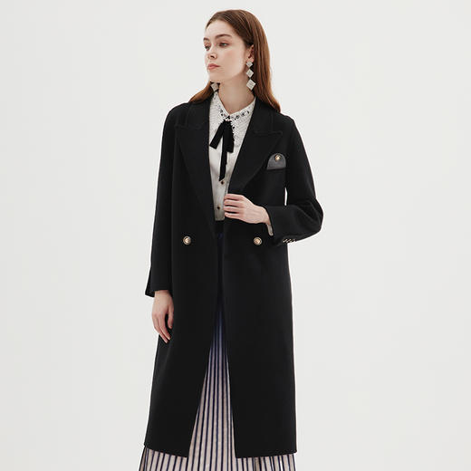 EITIE爱特爱冬季新款保暖绵羊毛中长款外套大衣7214922 商品图2