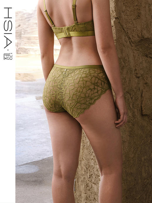 HSIA遐全蕾丝平角裤秋冬新品美拉德静奢风性感微包臀薄款内裤女 商品图0