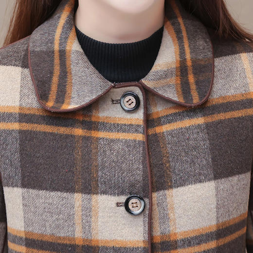 QYM LY9943-Y两面穿毛呢时尚条纹格纹休闲外套 商品图3