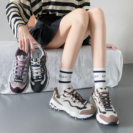 「三款配色！厚底款」韩版2023秋季新款老爹鞋 女学生韩版运动鞋休闲厚底跑步鞋 商品图3