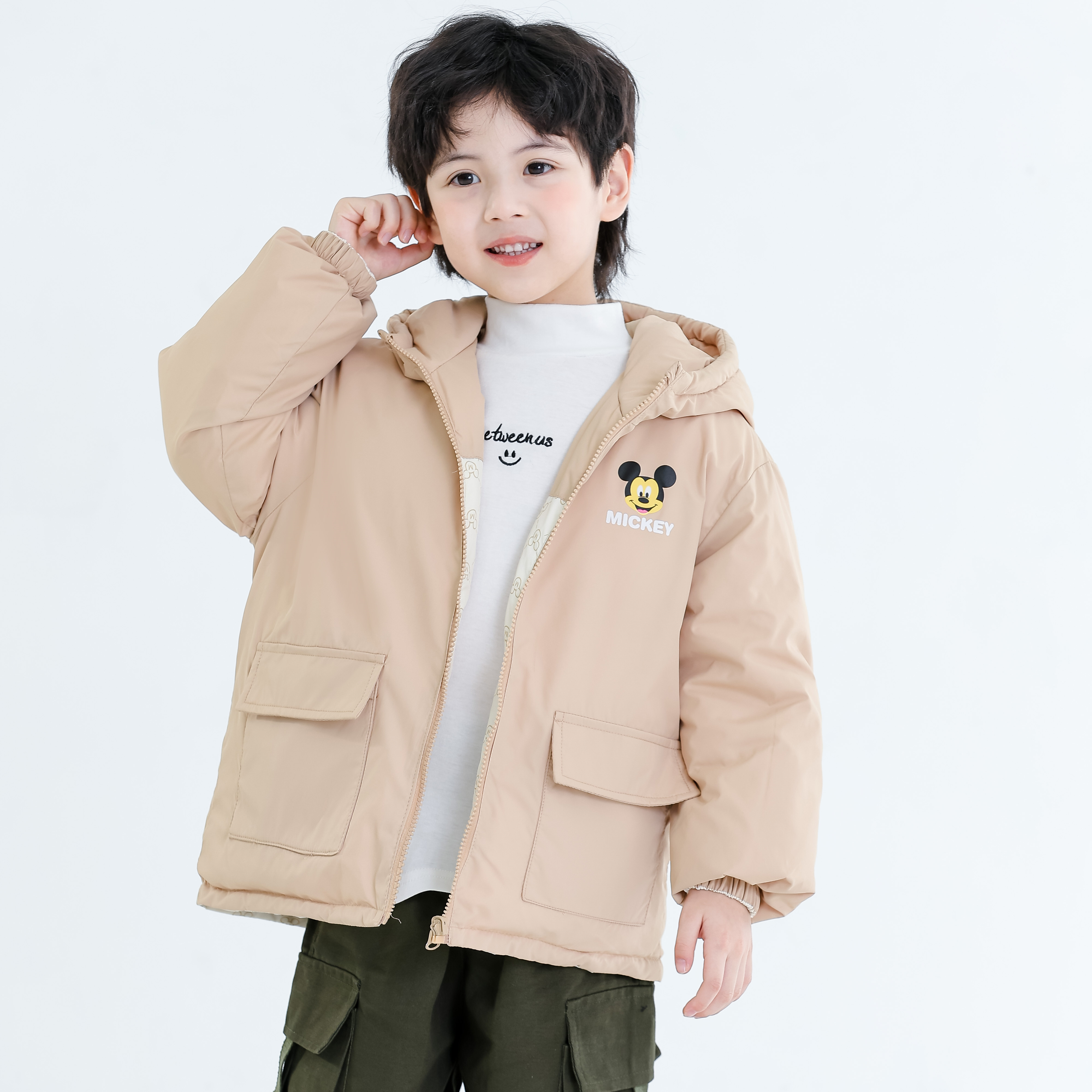 【特价清仓】迪士尼 双面穿90白鸭绒儿童羽绒服2213