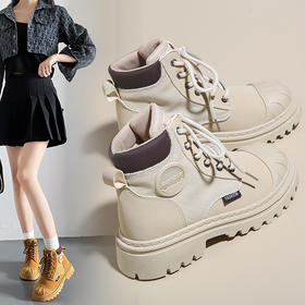 「三色可选！复古马丁靴」女靴2023秋季新款帆布靴 登山靴系带休闲街拍女鞋