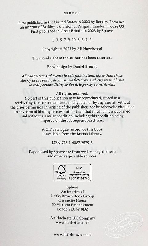 【中商原版】理论上的爱 爱情假说作者新书  Love Theoretically 英文原版 Ali Hazelwood 爱情都市流行小说 商品图3