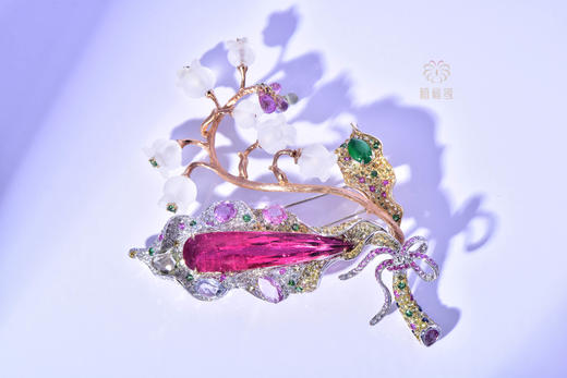 【幸福归来】碧玺铃兰花胸针   CB2308021 商品图1