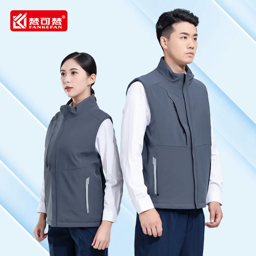 冬季羽绒棉工作服马甲印logo订制背心超市团体活动坎肩加绒马夹 商品图3