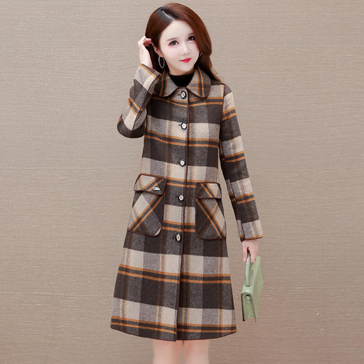 QYM LY9943-Y两面穿毛呢时尚条纹格纹休闲外套 商品图1