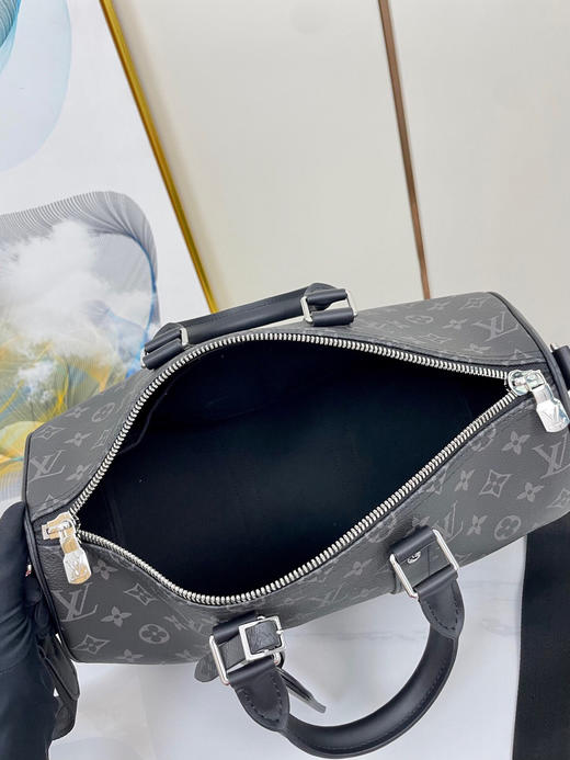 秋冬特惠💰850 原单LV M46655 尺寸：34×21×6cm KEEPALL 黑花旅行袋 商品图7
