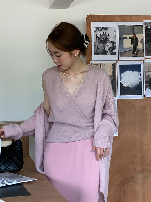 【韩版慵懒风！】2023早秋新款韩版随性慵懒风毛衣女宽松显瘦开衫外套，显瘦宽松、开衫外套、早秋新款。 商品图2