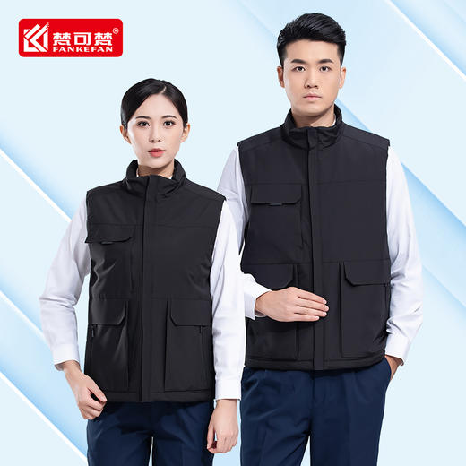 羽绒棉马甲工作服定制冬季团建加绒加厚超市活动志愿者宣传背心 商品图1