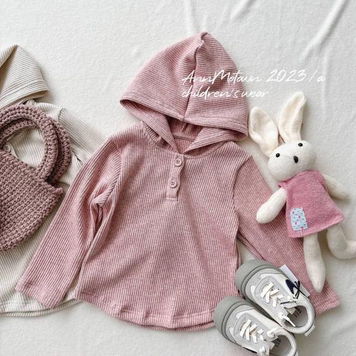 【各种下装搭配，打造多样化的造型！】柠里女童韩系童装2023年秋季新款儿童休闲百搭日常针织连帽上衣潮lm 商品图3