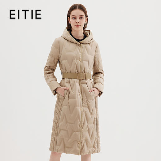 EITIE爱特爱冬季新款女装修身显瘦长款连帽保暖羽绒服7211908 商品图1