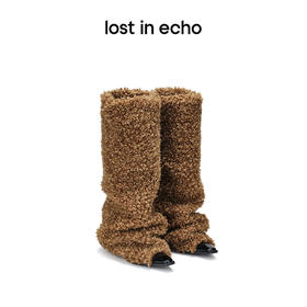 [断码]尖头毛绒堆堆长靴  柔软卷毛俏皮甜酷