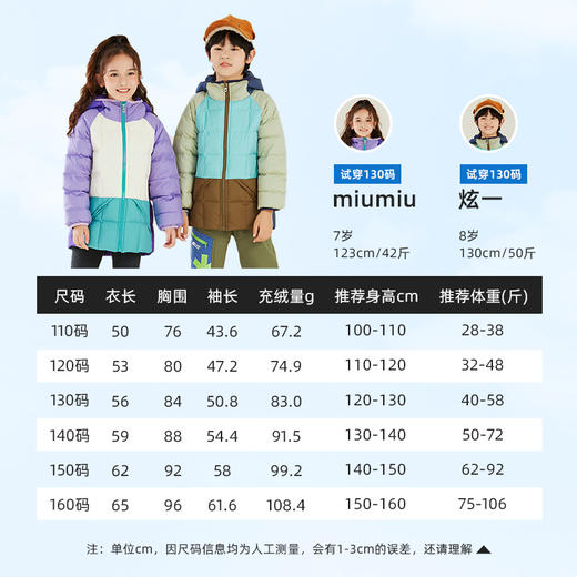 森林棠2023冬季找娃儿童蓬松拼色羽绒服61534268 商品图5