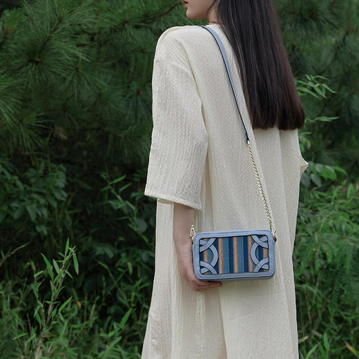 饮水鸟  爵士归园侗族手织布牛皮包 商品图9