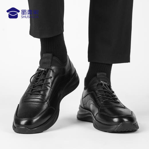 【实付满399送保温杯】【轻便免系带运动皮鞋】 快速穿脱牛皮皮鞋休闲运动低帮鞋 商品图7