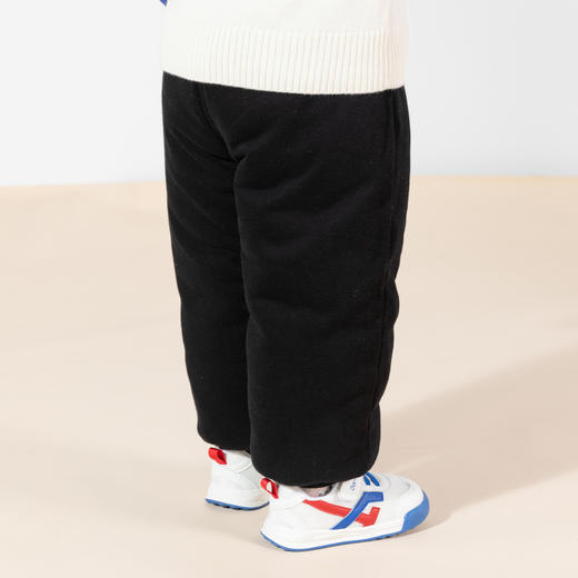 迪士尼童装男童加厚保暖束脚裤简约运动裤秋冬款宝宝夹棉长裤234K1373
 商品图4