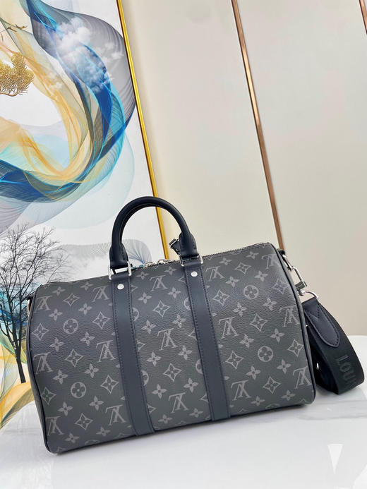 秋冬特惠💰850 原单LV M46655 尺寸：34×21×6cm KEEPALL 黑花旅行袋 商品图2