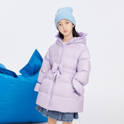 【御寒-5~5℃】女童中长款羽绒服冬外套安奈儿童装EG345162 商品图1