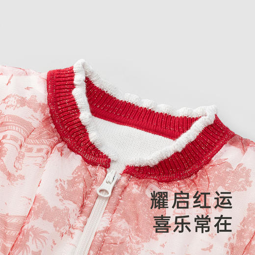 英氏女童外套秋冬款加厚毛织保暖外套夹克外出御寒上装 商品图1