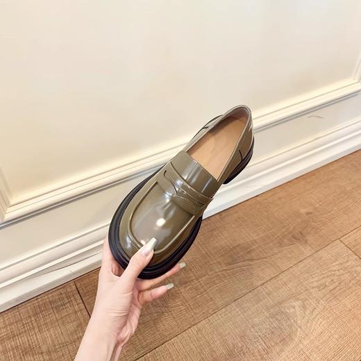 【鞋柜必备款式！超百搭】波士顿学院~复古圆头增高厚底乐福鞋女小皮鞋，复古增高鞋,厚底乐福鞋,显瘦效果,多场合穿着,舒适度高。 商品图2