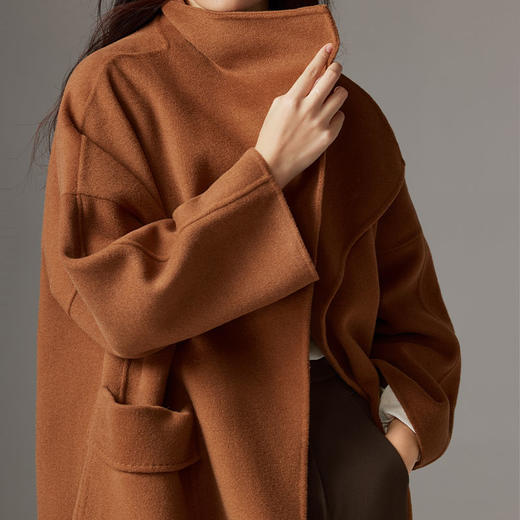 IN AND ON羊毛大翻领双面呢大衣21610 商品图7