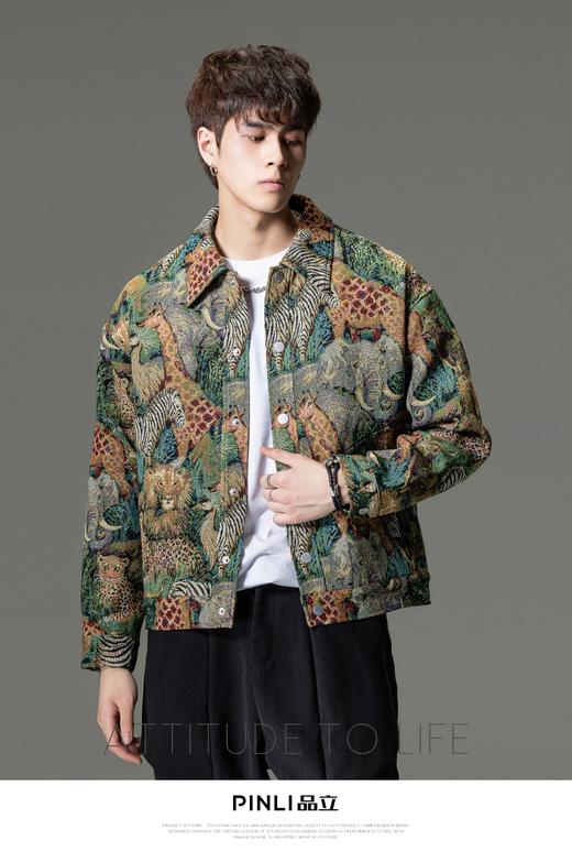 PINLI品立春季新品新中式提花夹克国潮休闲潮牌宽松版男外套B233104103 商品图0
