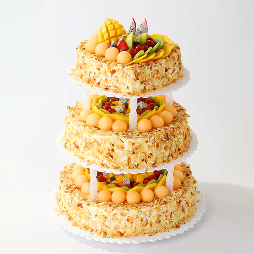 【多层蛋糕】全心全意蛋糕，缤纷鲜果，果香四溢，好评如潮。可选6/9/15/30磅 （深圳幸福西饼蛋糕） 商品图1