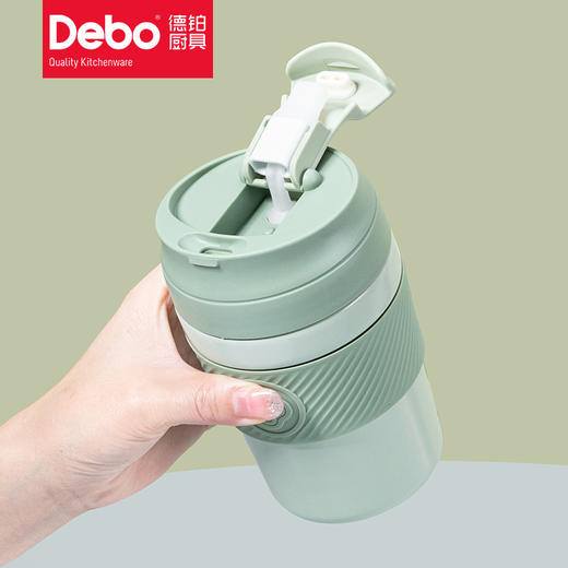 Debo 徳铂保温杯双层陶瓷覆瓷内胆不锈钢便携咖啡杯 320ml宝琳娜绿色【一般贸易】 商品图1